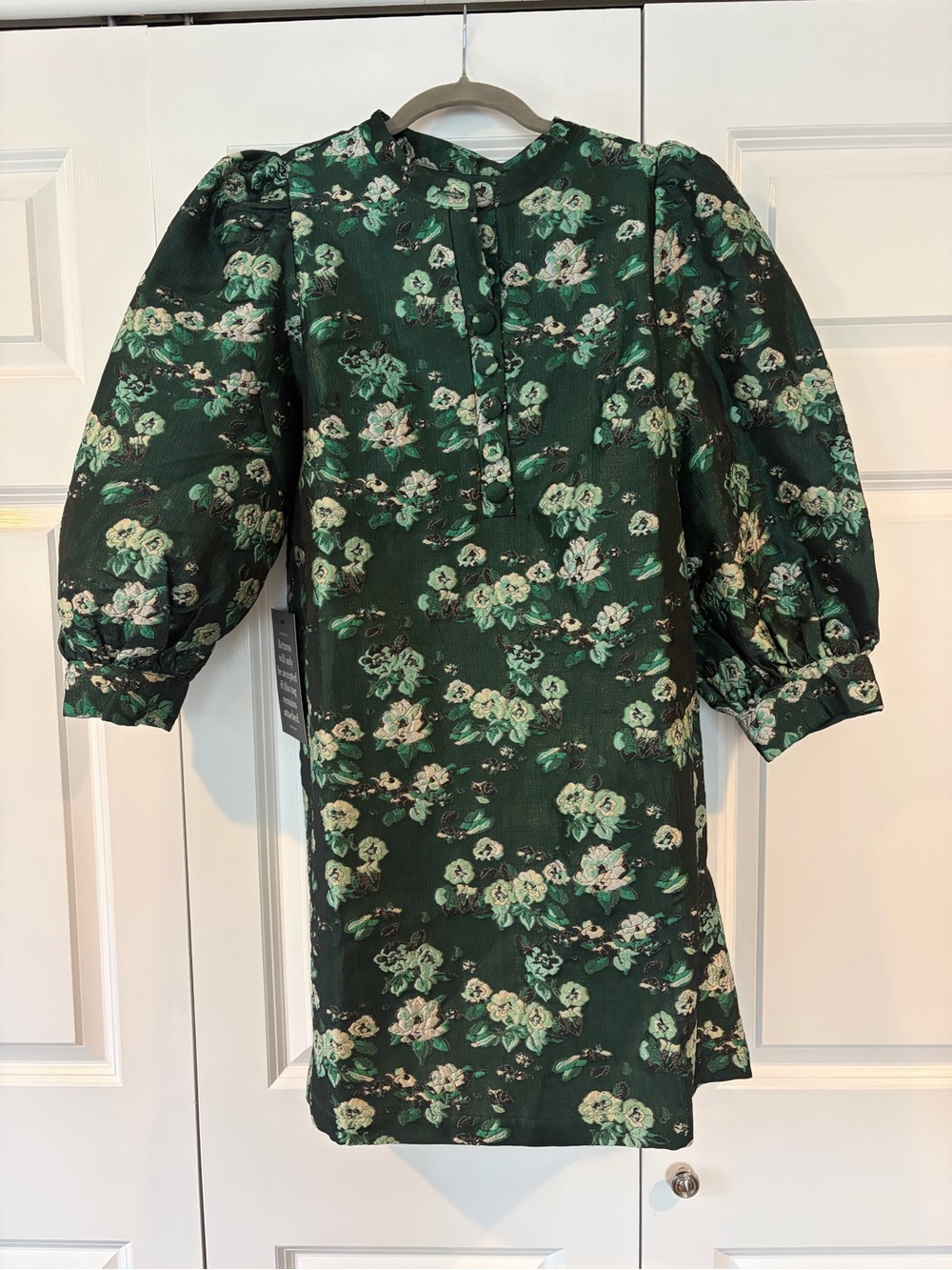 NWT Tuckernuck Pomander Place Dark Green Floral Puff Sleeve Dress